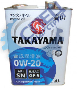 А/масло TAKAYAMA (МЕТАЛЛ) 0W20 син 4л GF-5 API SN