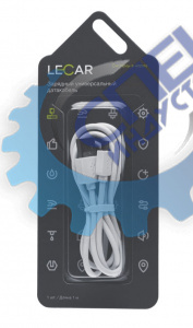 Кабель USB2.0/micro USB (LECAR) 1 метр, белый  универсальный датакабель