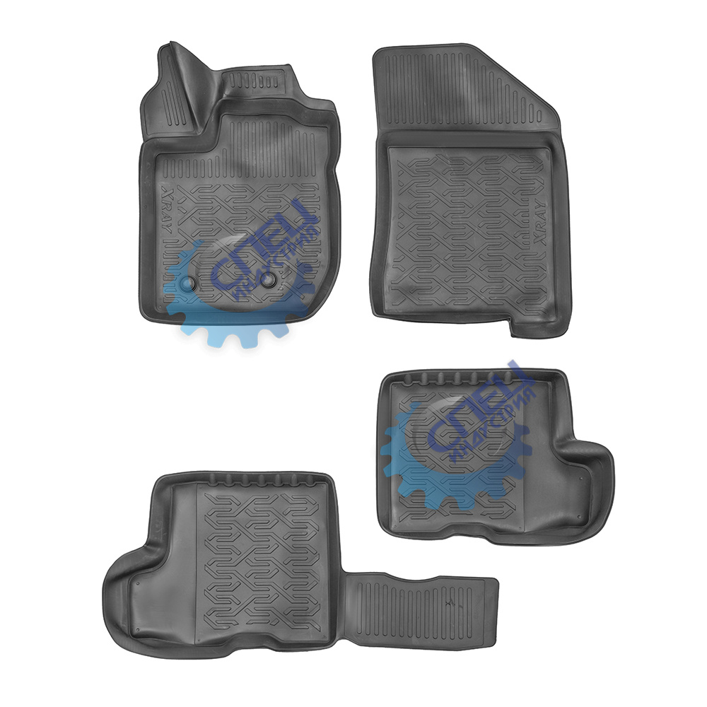 Коврик салона Лада Xray с вещевым ящиком полиуретан (Mile) к-т