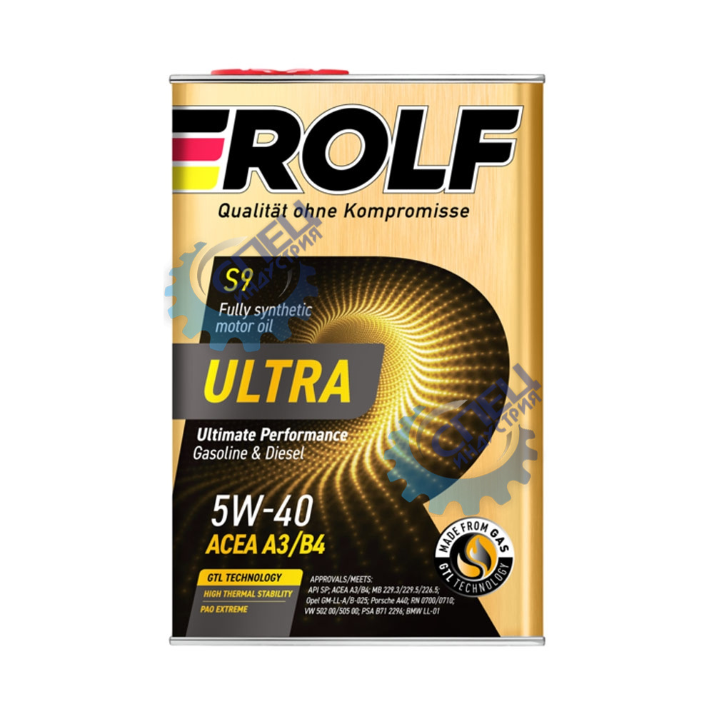А/масло Rolf Ultra 5W40 4л A3/B4 API SP
