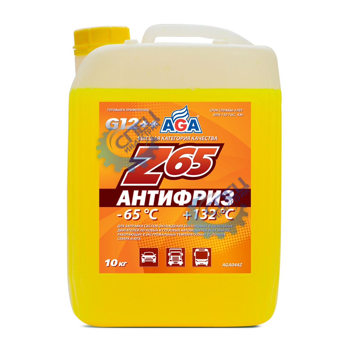 Антифриз AGA-65 G12++ 10кг (AGA044z) (жёлтый)