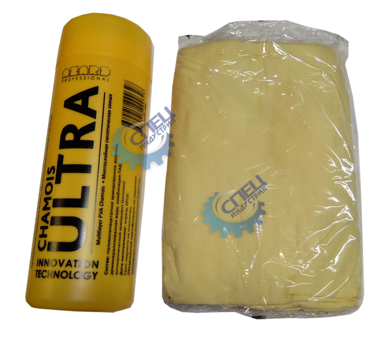 Синтетическая замшевая салфетка в тубе 640*430*2мм (ULTRA CHAMOIS) большая