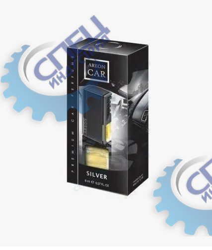 Ароматизатор на дефлек жидкий (AREON) CAR BOX BLACK STYLE Серебро