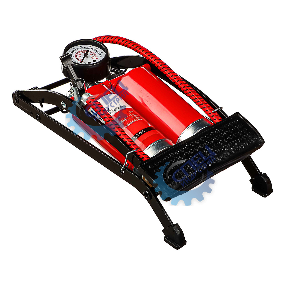 Насос ножной c манометром (NEW GALAXY) 2 цилиндра  2*55*120мм 713091