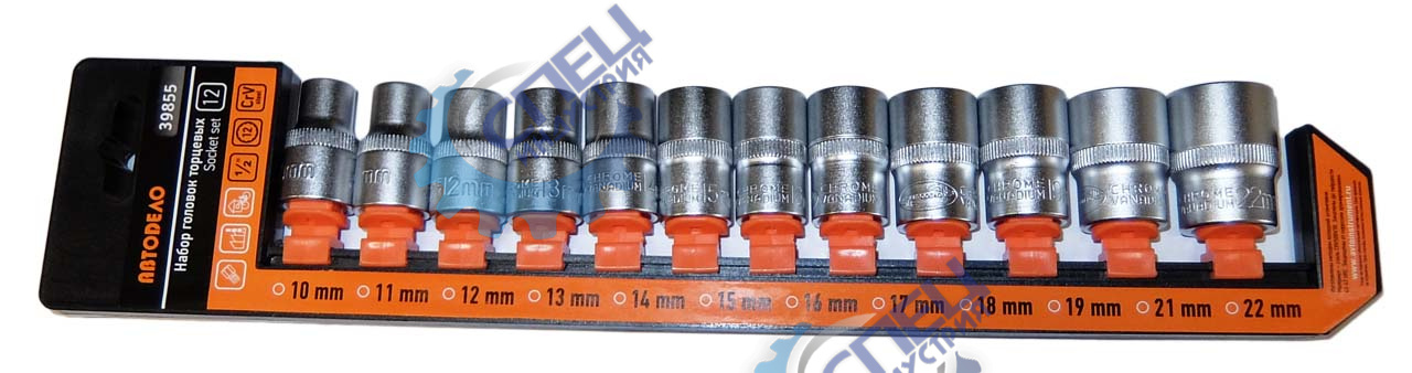 Головки набор 1/2" 12 гр 12 пр (АвтоДело) холдер (15443) 39855