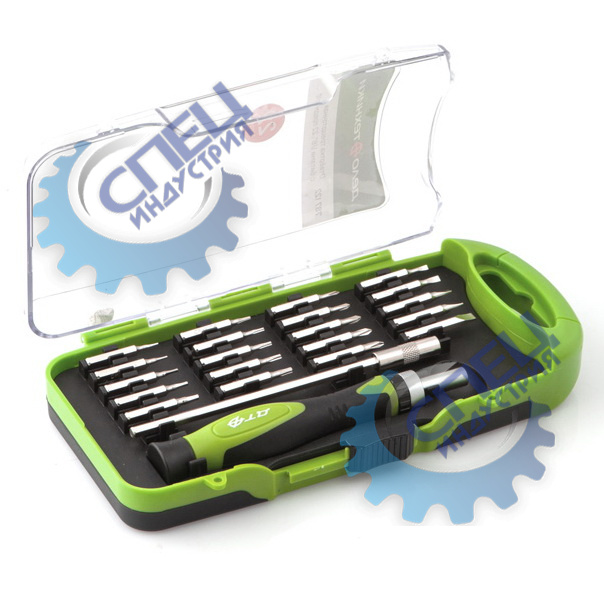 Отвёртка  1/8'' трещоточная для точных работ с битами 22предм (ДТ)