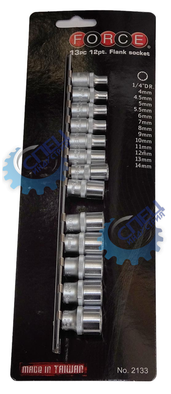 Головки набор 1/4" 12 гр 13 пр (Force) планка 2133