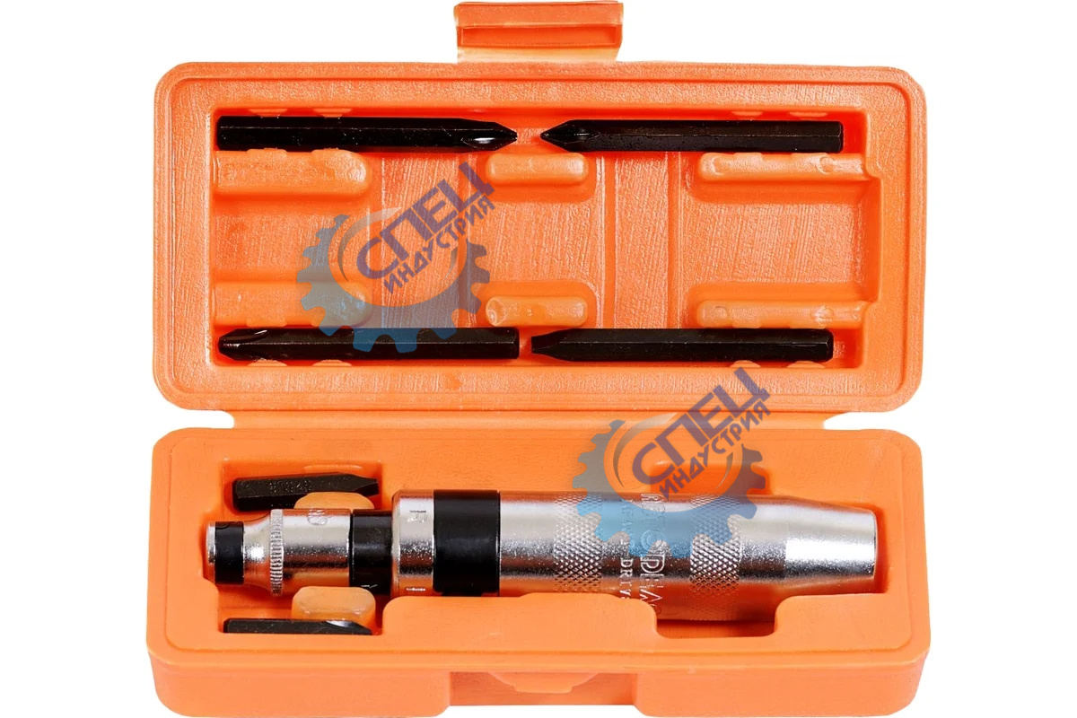 Отвертка ударная 6 насадок, квадрат 1/2" (АвтоДело) футляр (13329) 40016
