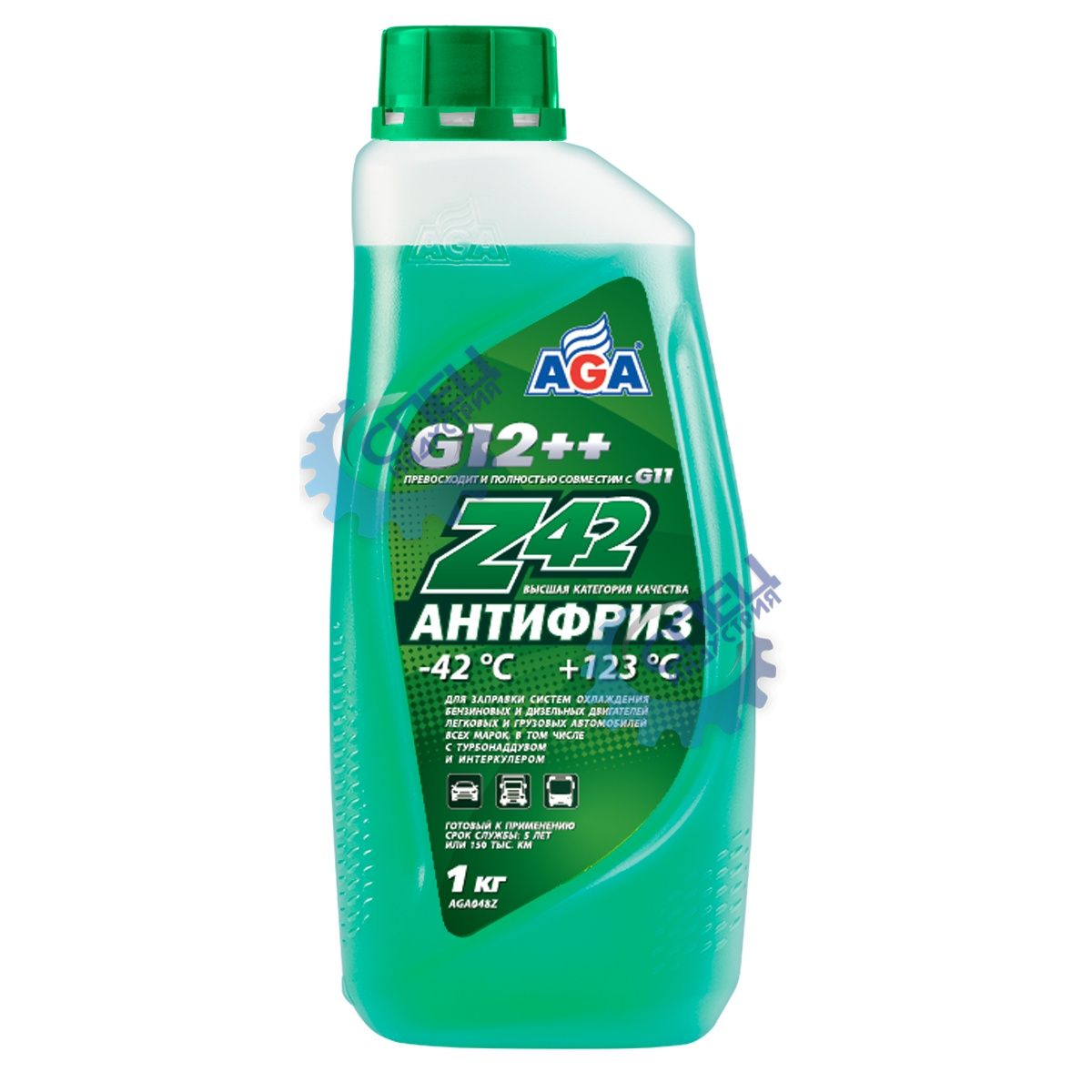 Антифриз AGA G12++ 1кг (AGA048z) (зелёный)