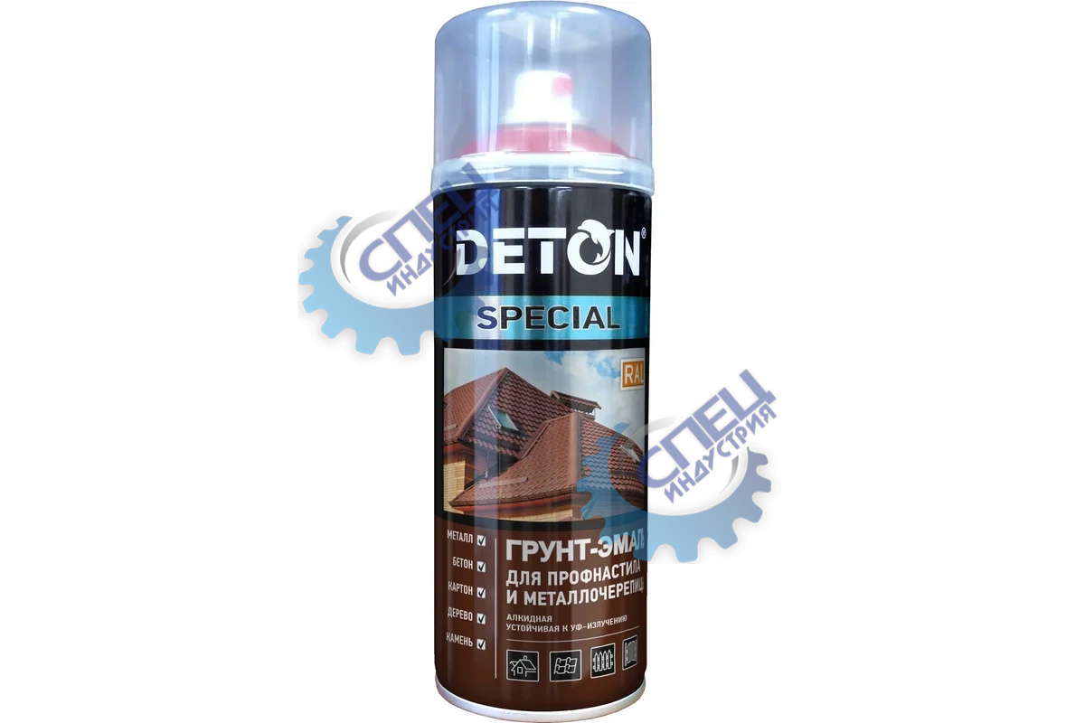 Грунт-эмаль алкид RAL 5005 Синий сигнальный DETON Special (аэр) металлочерепица 520мл