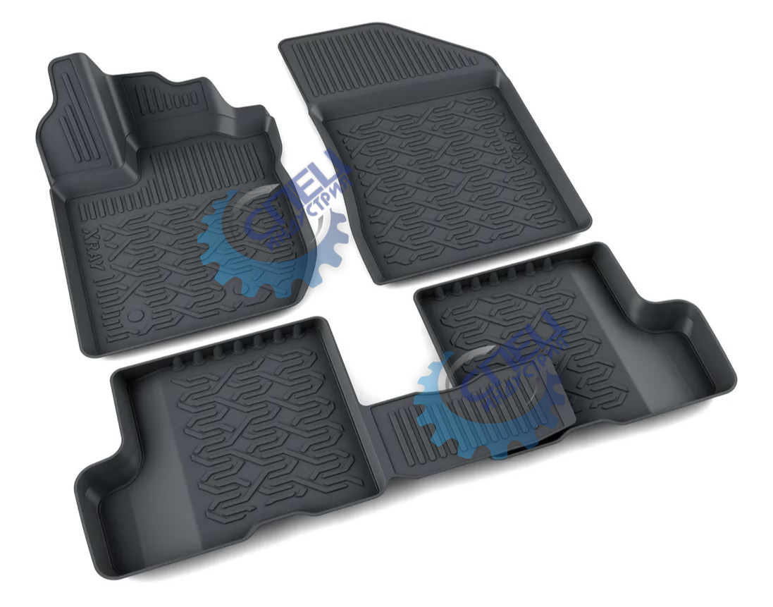 Коврик салона Лада Xray без вещевого ящика полиуретан (Mile) к-т