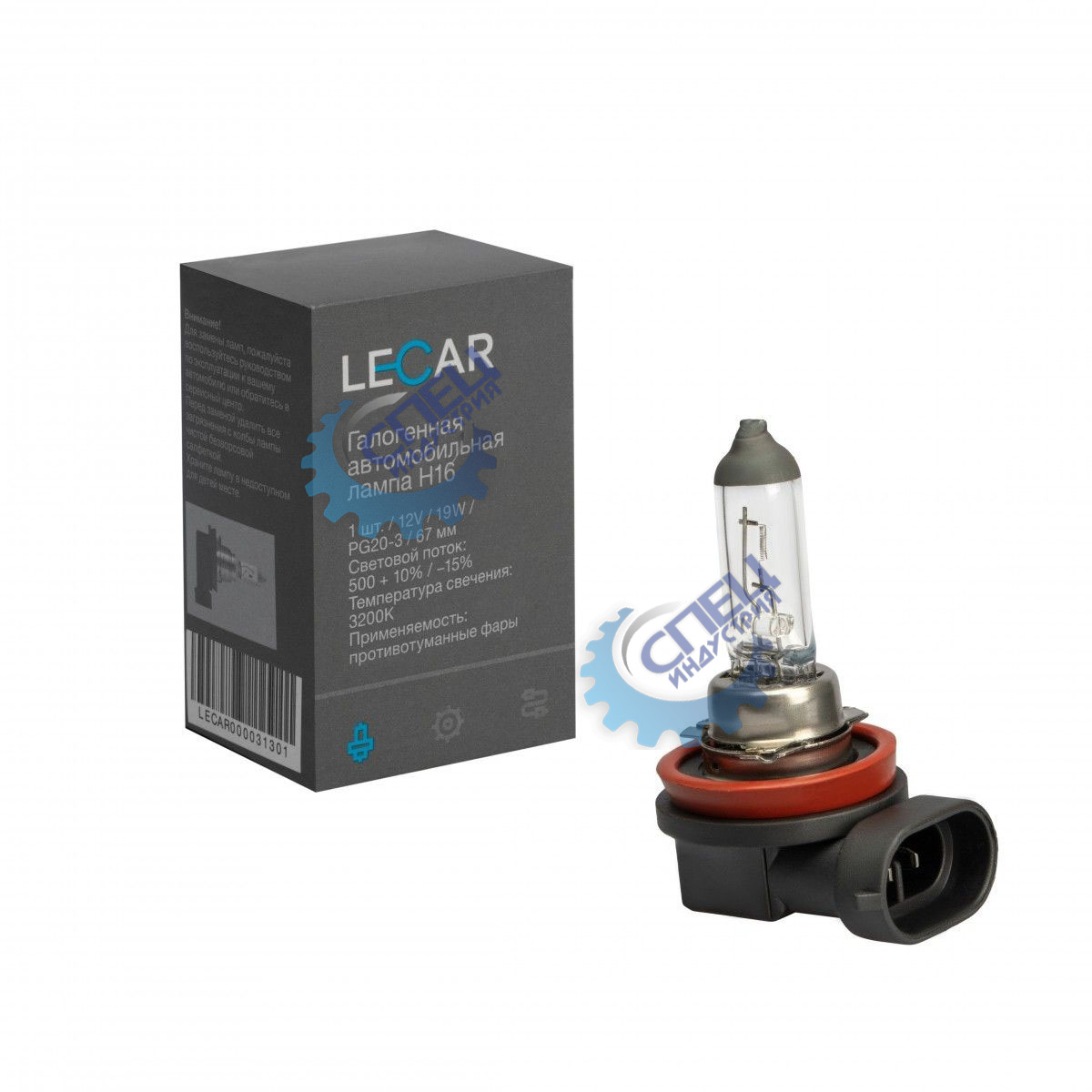 Лампа H16 галог 12V55W (LECAR) 