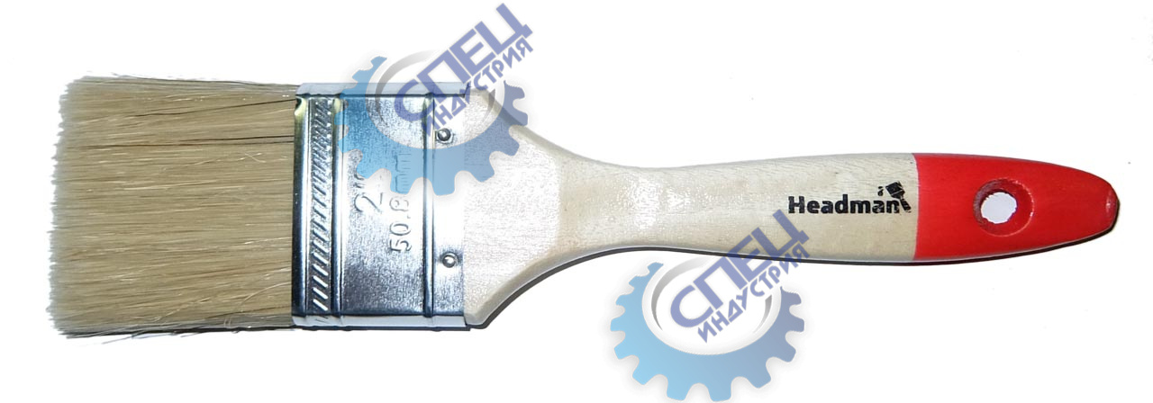 Кисть малярная (HEADMAN) плоская "Евро" нат. щетина 2" (50мм)