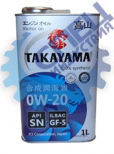 А/масло TAKAYAMA (МЕТАЛЛ) 0W20 син 1л GF-5 API SN