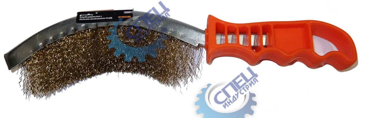 Щетка по металлу с пластиковой ручкой изогнутая (АвтоДело) (11899) 44012