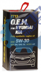 А/масло Mannol 5W30 7713  O.E.М. for Hyundai KIA 4л металл