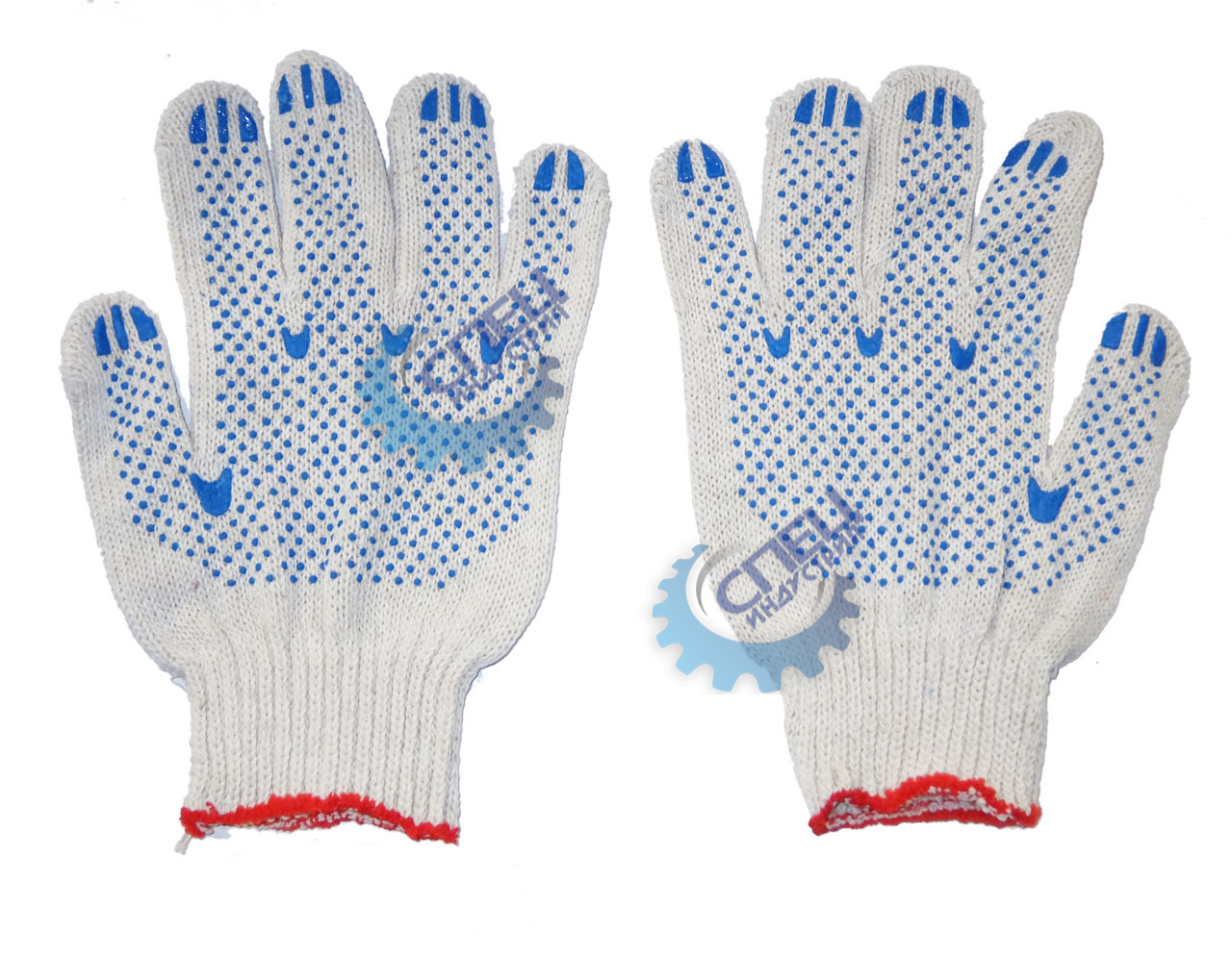 Перчатки х/б с ПВХ Люкс XXL 7класс 6 нитей