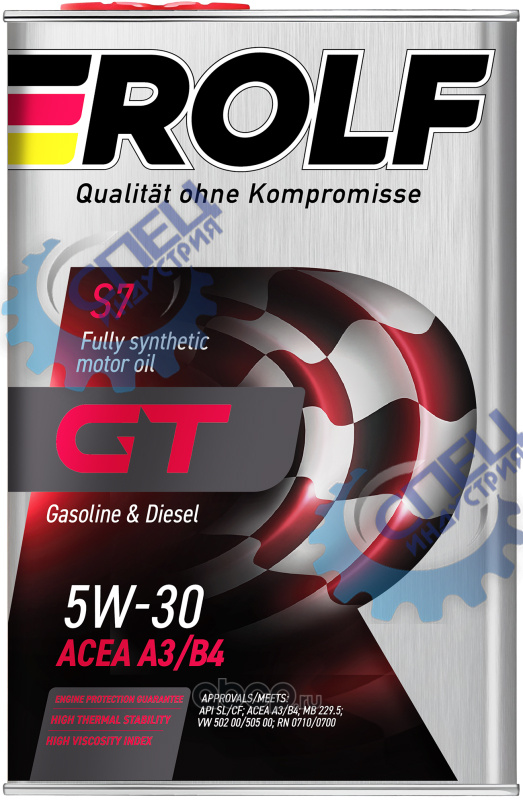 А/масло Rolf GT 5W30 4л ACEA A3/B4 SL/CF МЕТАЛЛ