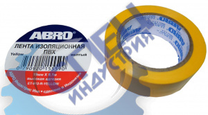 Изолента ПВХ 18мм*9,1м жёлтая (ABRO) ET-912