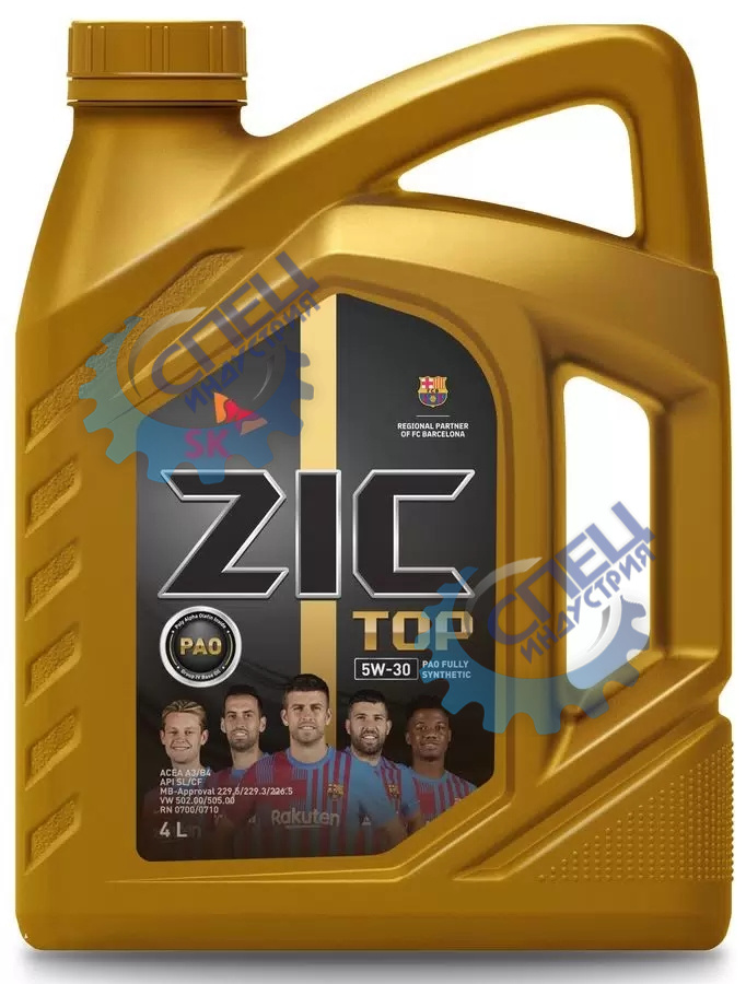 А/масло ZIC  5W30 TOP PAO 4 л SL, SN, A3, B4, VW 502.00|VW 505.00