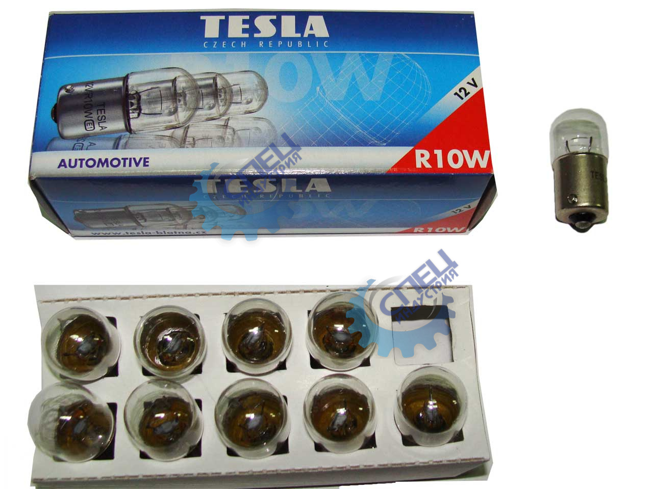 Лампа 12V10W (Tesla) (габариты) 10 шт (В56101)