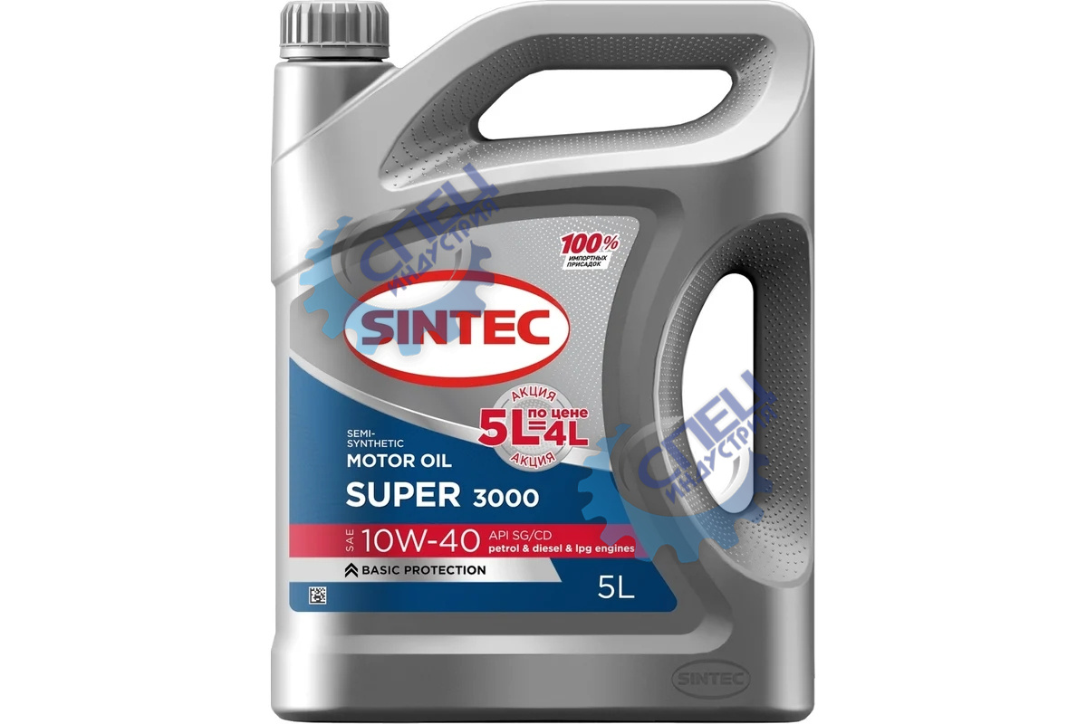 А/масло SINTEC Super 3000 10W40 п/с 5 л Акция 5л по цене 4л