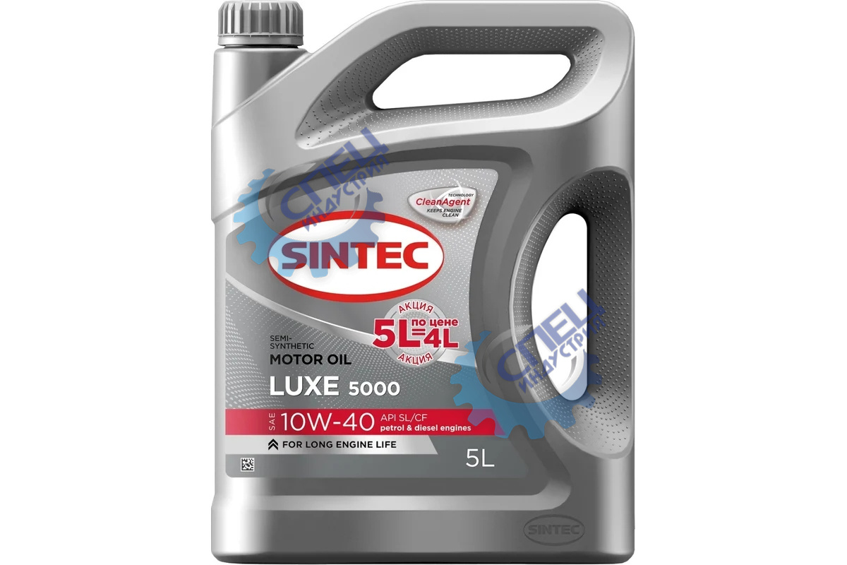 А/масло SINTEC Luxe 5000 10W40 п/с 5 л SL/CF Акция 5л по цене 4л