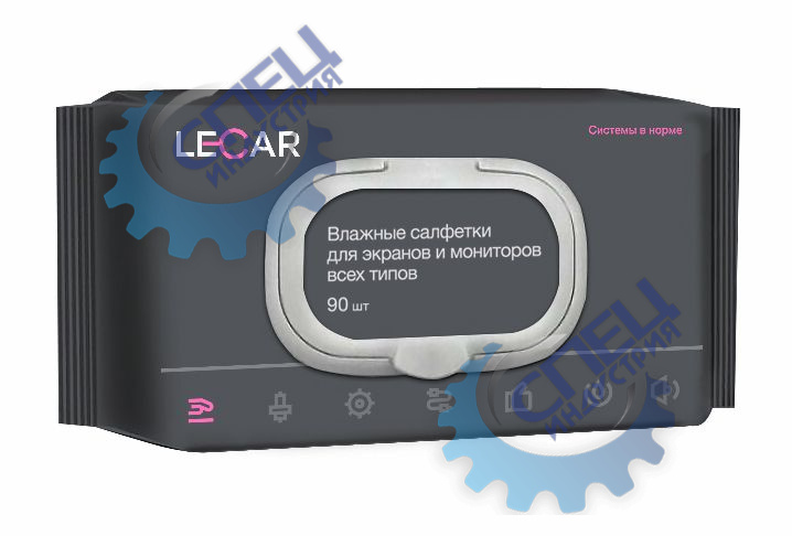 Салфетки для мониторов 90шт (Лада-Имидж LECAR) пластиковый клапан