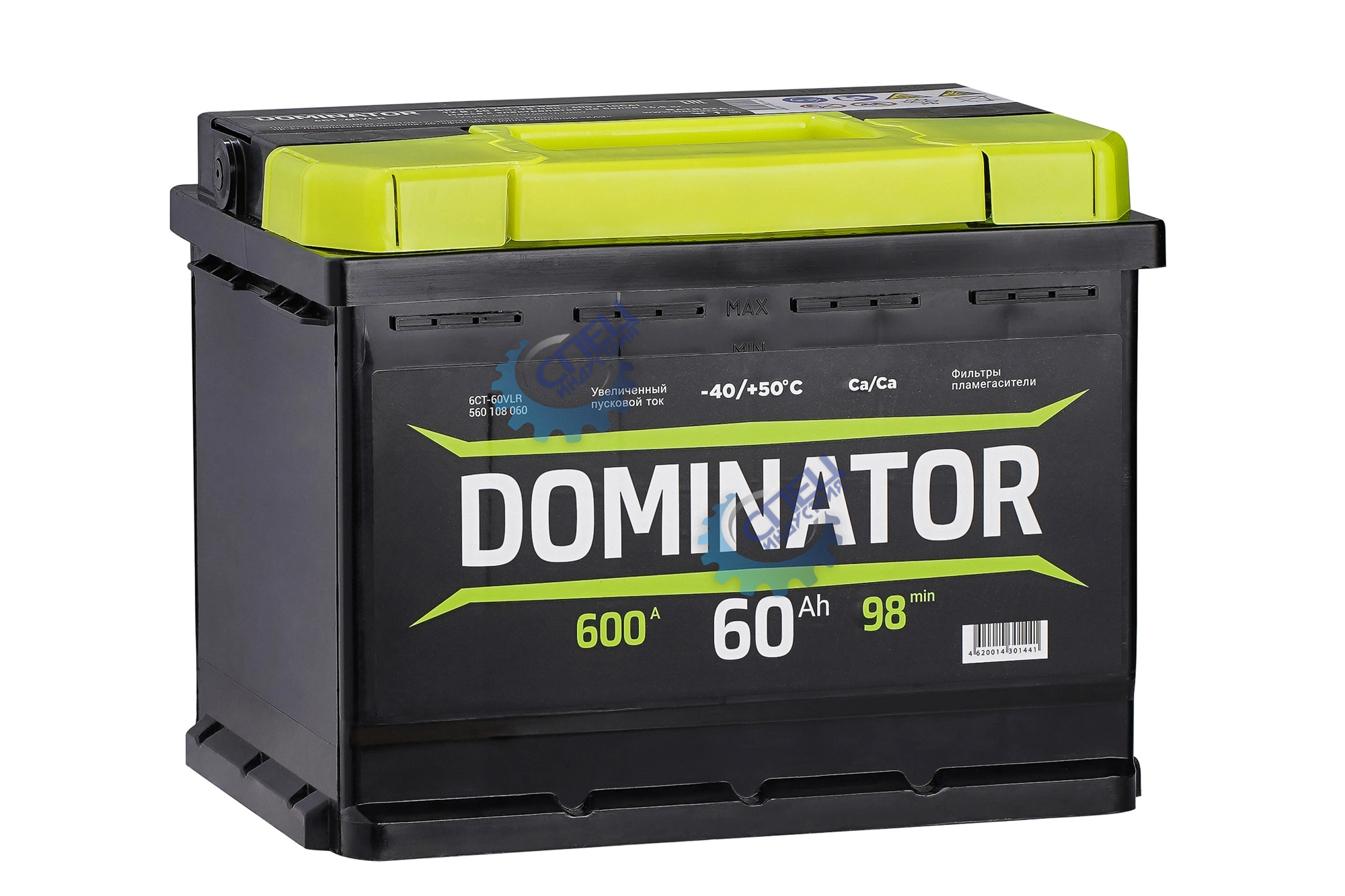 АКБ 60R Dominator (ОБР) (EN600) ДШВ 242х175х190 залит 