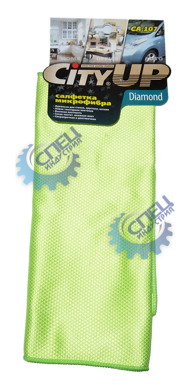 Салфетка микрофибра 35*40 (City Up) для стекла Diamond CA-107 1шт упак