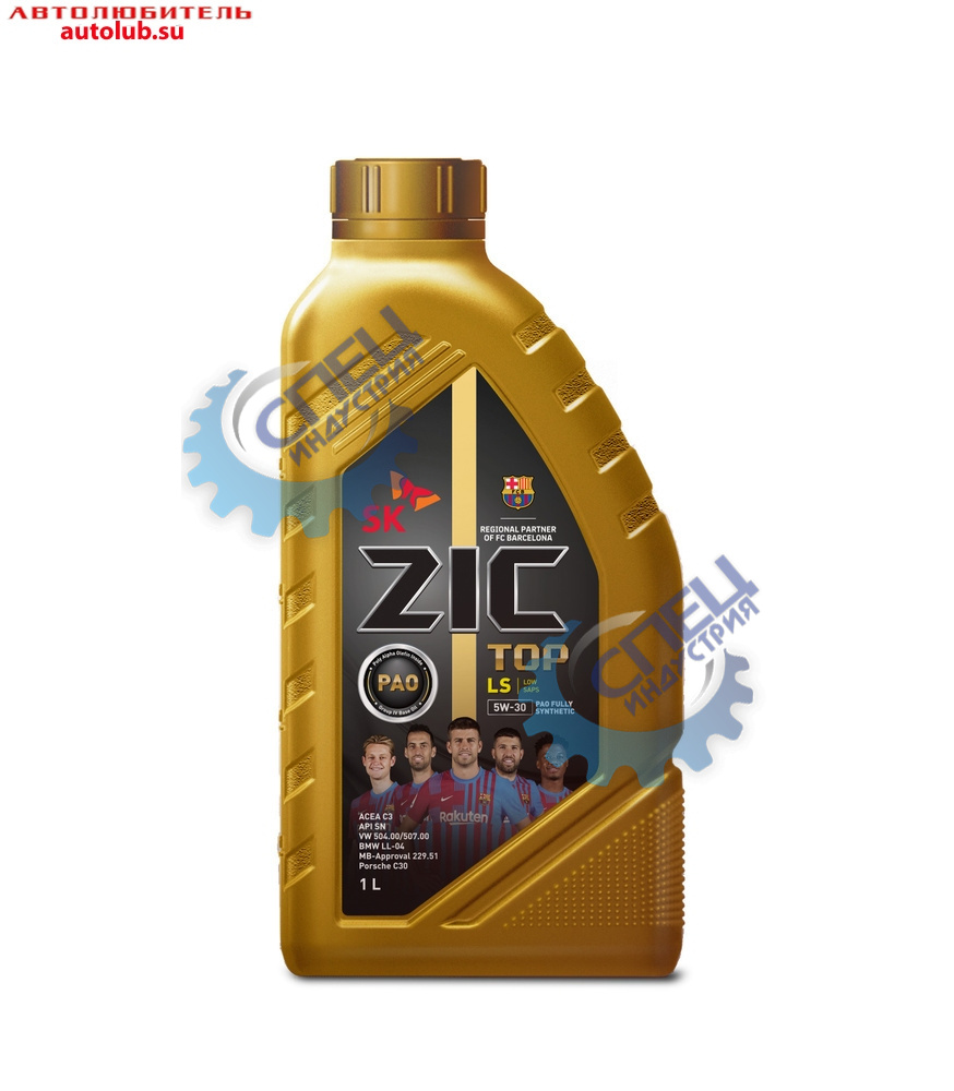 А/масло ZIC  5W30 TOP PAO LS 1 л SN, C3, VW 504.00|VW 507.00