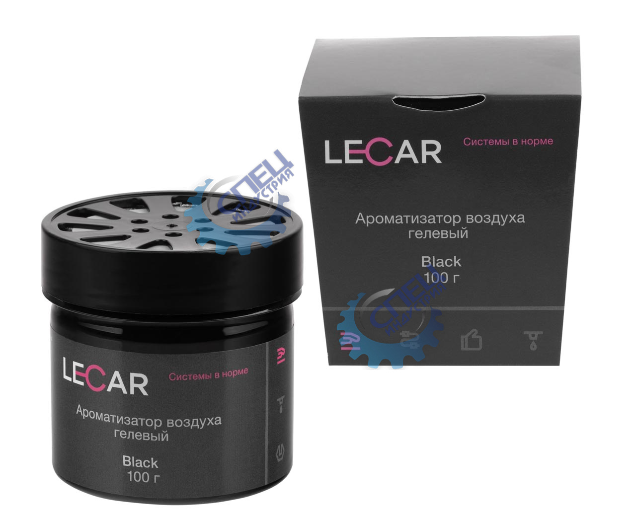 Ароматизатор на панель гель (LECAR) Банка Черный Лёд 100 гр