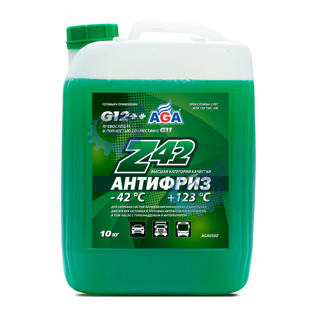 Антифриз AGA G12++ 10кг (AGA050z) (зелёный)