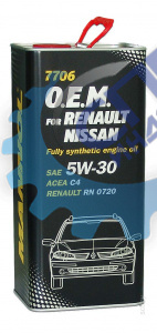 А/масло Mannol 5W30 7706  O.E.М. for Renault Nissan 1л металл