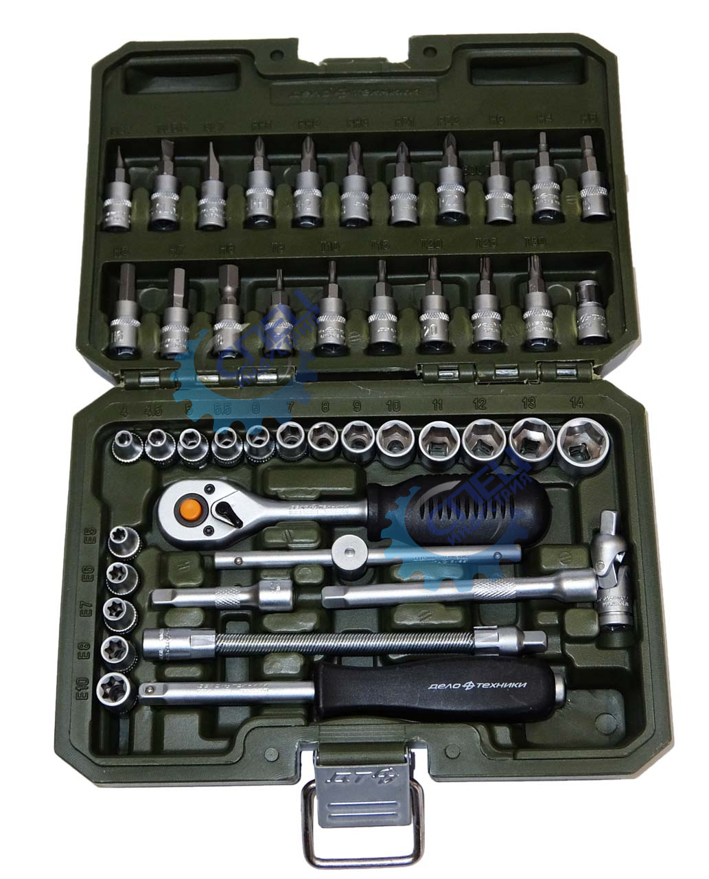 Головки набор 1/4" 46 пр (ДТ) с трещеткой